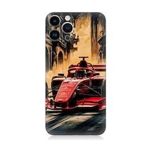 Apple Uyumlu iPhone 14 Pro Max Uyumlu Formula Araba Desenli Silikon Kılıf -