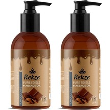 Rekze Masaj Yağı 2'li Paket - Erotik Çikolata Aromalı Istek Arttırıcılı Isıtıcılı 120ml