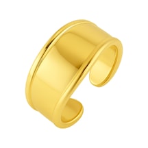 Çelik Dalgalı Yüzük Ayarlanabilirdir Gold