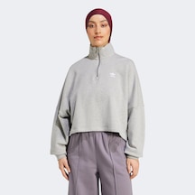 adidas Essentials Fleece Kadın Gri Sweatshirt Düz Iy9681 Gri