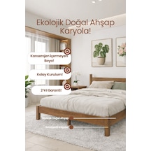 Renazzo Mi Rage Masif Ahşap Karyola Vernik 150x200 Vernik - 150 X 200