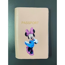 Minnie Mouse Tasarımlı Deri Pasaport Kılıfı