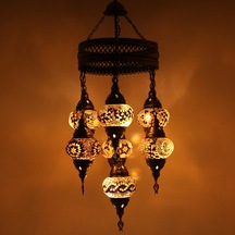 Dekoratif OSMANLI AVİZESİ 7 Lİ TAVAN LAMBASI OTANTİK