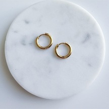 Çelik 1 Cm Halka Küpe Gold