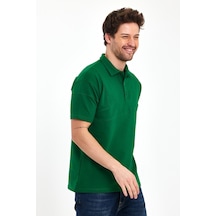 Yakalı Patlı Parçalı Erkek Tshirt-yeşil