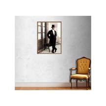 Poster Atatürk Tablosu Yüksek Kalite Tek Parça Ahşap Ceviz Eskitme Çerçeveli Çok Renkli - 815202068 Çok Renkli