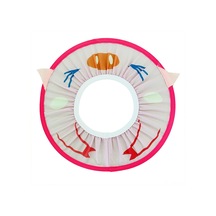 Wezone Bebek Kulağı Koruyan Su Geçirmez Şampuan Şapka, Ayarlanabilir Boyut, Meyve Desenli Pembe Domuz