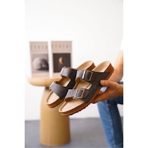 Daxtors Arizona Günlük Ortopedik Unisex Çift Tokalı Terlik Siyah Daxtors Arizona Günlük Ortopedik Unisex Çift Tokalı Terlik Siyah