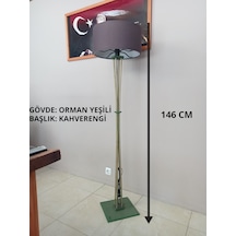 Ahşap Ayaklı Lambader- Köşe Aydınlatma- Orman Yeşili Kahverengi