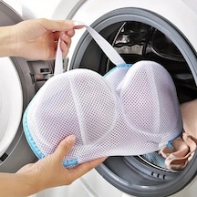 Polyester Sütyen Yıkama Filesi - Çamaşır Torbası Mavi