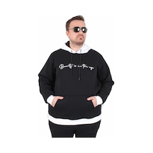 Moc Grande Mocgrande Büyük Beden Kapüşonlu 3ip Sweat Beauty 25714 Sıyah Siyah