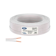 Erk Yerli Elektrik Kablosu Kordon 2X0.75 Beyaz 100Mt