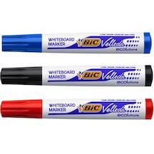 Bic Velleda Beyaz Tahta Kalemi Siyah 1 Adet + Mavi 1 Adet + Kırmızı 1 Adet
