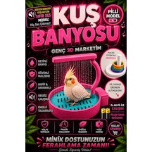 Kablosuz Pilli Otomatik Kuş Banyosu Muhabbet Kuşu, Sultan Papağanı Ve Kanarya Duş Havuzu Halka Oyuncak Hediyeli