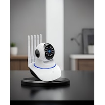 Motorlu 5 Antenli 1080p Wi-fi Kamera Led Aydınlatmalı Uczzzwifikameraaaaa3 Beyaz