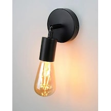 Rsylight Retro Siyah Metal 180 Derece Mafsallı Dekoratif Rustik Aplik Siyah