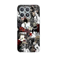Poco F8 Pro Uyumlu Death Note Kolaj Tasarımlı Baskılı Silikon Kılıf Renkli