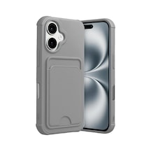 Apple  Uyumlu   iPhone 17 Kelvin Kartvizitli Silikon - Gri