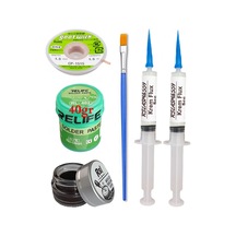 Relıfe Rl-402 Krem Lehim 183 C 40gr Havya Uç Temizleyici Flux Lehim Toplama Cp-1515 Emme Teli Fırça Seti04