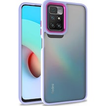 Xiaomi Redmi 10 Kılıf Renkli Kenar Arkası Şeffaf Flora Silikon Kılıf