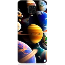 Xiaomi Redmi Note 9 Pro Uyumlu Silikon Kılıf Uzaydaki Gezegenler