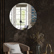 Ayna | Düz Ayna | Baklava Kanallı | Çap60Cm Şeffaf