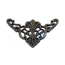 Dekoratif Köşe Süsü, Köşelik - Küçük, 19x34mm, Antik, 1 Adet Çok Renkli