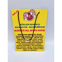 Sertifikalı Ikizler Burcu Kristal Kuvars Taşı Doğal Taş Kolye Çok REnkli