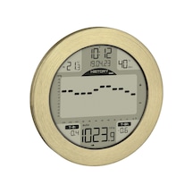 Tfa Dostmann Dijital Meteoroloji İstasyonu Meteomar, 35.1124.53, Hava Basıncı, 24 Saat/3 Saat/1 Saat İçin Çubuk Grafik, Sıcaklık Ve Nem, Tarihli Radyo Saati, Alüminyum Çerçeve, Altın