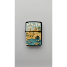 Malta Malta - Paper-cut Style - Benzinli Siyah Çakmak Magnet Hediyeli Siyah