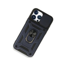 Apple iPhone Uyumlu 15 Pro Max Kılıf Pars Lens Yüzüklü Silikon - Lacivert Diğer