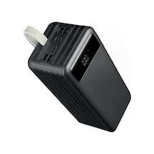 Powerway Tx80 80.000mah Kablolu Dijital Göstergeli Gerçek Fener Işıklı Kamp Siyah Powerbank
