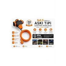 Askı Tip 3 Lü Uzatma Kablosu 20 M