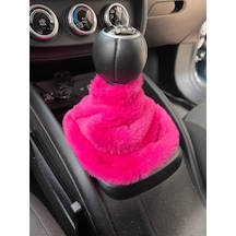 Yumuşak Peluş Vites Körüğü Vites Süsü Fuşya Pembe