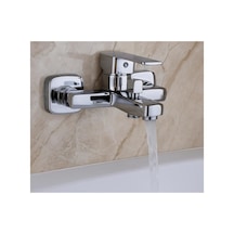 Rena Design Kare Krom Banyo Bataryasi Ağir Prinç Gövde Yüksek Kalite Musluk Göşeli Şik Modern Tasarim