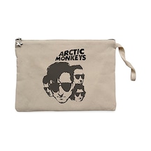 Arctic Monkeys Group 2 Krem Clutch Cüzdan / El Çantası Krem