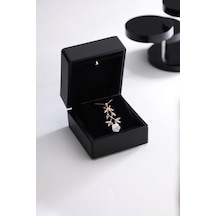 925 Ayar Gümüş Işıklı Kutuda Manolya Çiçeği Kolye Kadın Gümüş Kolye Rose Gold