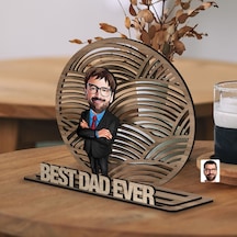 Bk Gift Kişiye Özel 3 Katmanlı Baba Karikatürlü Ahşap Biblo-1, Babaya Hediye, Babalar Günü Hediyeleri Kobitmeyen138151 Bk Gift