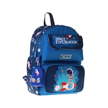 Kaukko Kids Erkek Çocuk Astronot Baskılı Okul Çantası - Lacivert - Space - L5364
