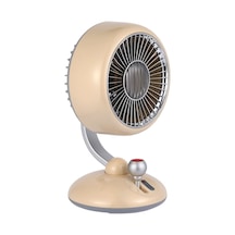 Juo Q3 120 Salınımlı 3 Kademeli Led Işıklı Şarjlı Masaüstü Fan Vantilatör Retro Bej