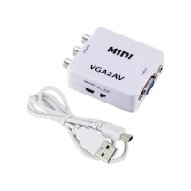 Lunatic 0450 Vga To Av 3rca Video 1080p Çevirici Dönüştürücü Adaptör 3.5mm Destekli