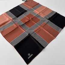 Vissona Twill İpek Eşarp Kahverengi Ipk4103-27283 Çok Renkli