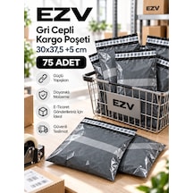 Gri Cepli Kargo Poşeti 30x37,5 +5 Cm 75 Adet