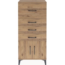 Arges Dolap 4 Çekmeceli 2 Kapaklı 60x30x134 Çam-çam Atlas Çam