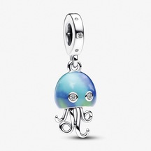 Nur Silver Renk Değiştiren Denizanası Sallantılı Gümüş Charm - NUR-CM00409