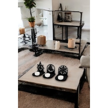 Yılbaşı Temalı Dekoratif Mumluklar - 3'lü Set - Siyah Rengi