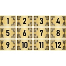 Metal Kapı Masa Dolap Numara Levhası 10x15cm Altın Renk 12 Adet (1…12)