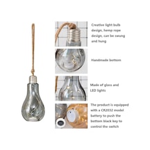 Sarkıt Lamba, Ampul, Led Işık Zinciri, Pilli, Tekstil Kablo, Asma Lamba, Elektriksiz Pille Çalışır, Bahçe Lambası, Fener, Doğum Günü, Düğün, Noel İçin Aydınlatma Kx015 Titanium &