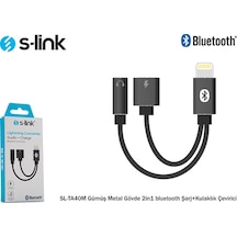 S-Link Sl-Ta40M Gri Metal 2In1 Bluetooth Şarj+Kulaklık Çevirici