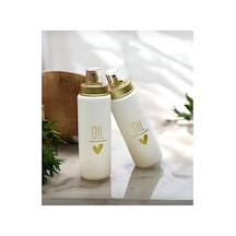 2 Li Gold Kapaklı Damlatmaz Yağdanlık Yağlık 550cc Lüx Yağdanlık Set Beyaz Beyaz